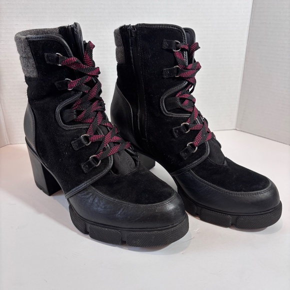 Naturalizer Women's Ankle Boots Black SZ 10 Waterproof Block Heel Round Toe - Picture 6 of 14